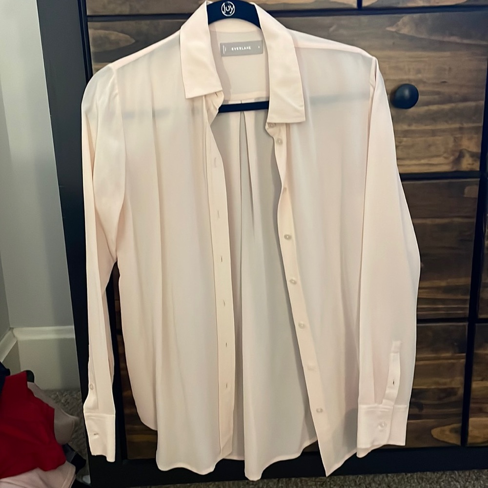 Everlane 100% silk button up blouse